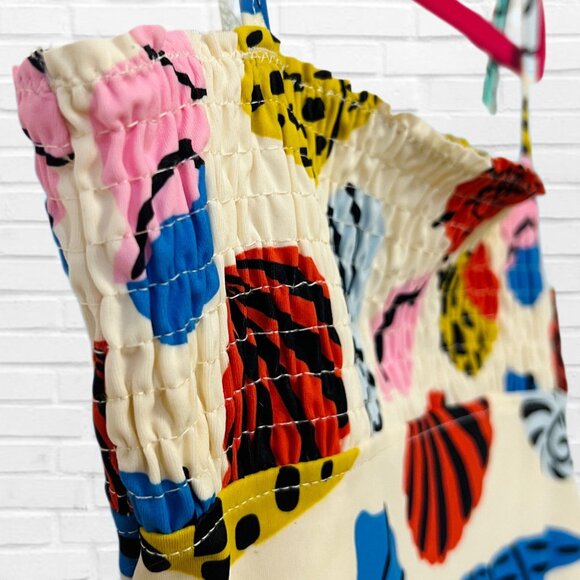 Hanna Andersson Girls One Piece Swimsuit Colorful Sea Shells Pull-On Beach Suit - Picture 7 of 10